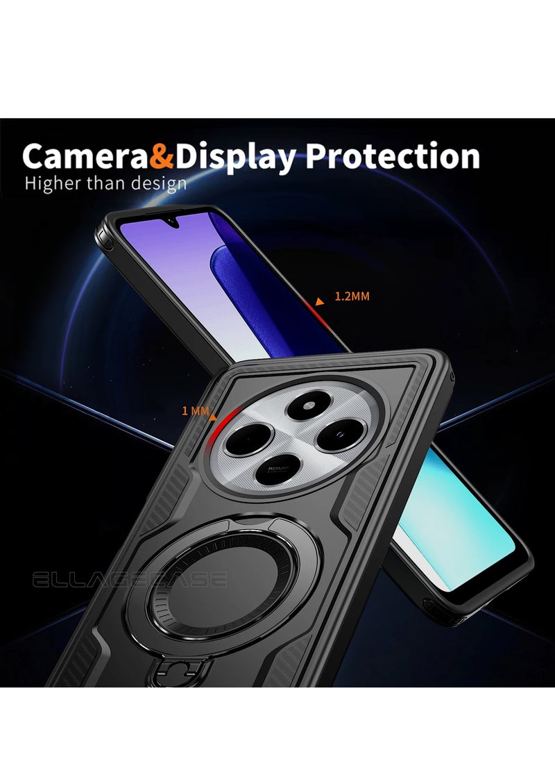 ELLAGECASE Protective Case with Ring for Xiaomi Redmi Note 14C 4G, Rugged Drop Protection, Horizontal and Vertical Stand Capability, Solid Camera Protection, Balanced Support, and Perfect Compatibility with Magnetic Accessories  - Image 5