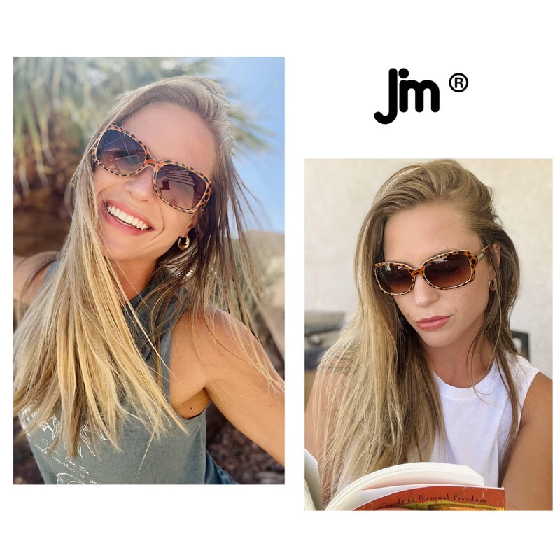 JM 2 Pack Classic Bifocal Reading Glasses Square Stylish Gradient Sunglasses Readers for Women +1.75 - Image 2