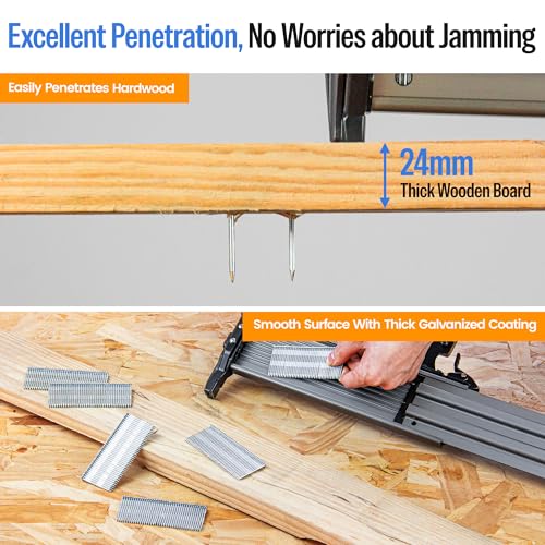 meite 14 Gauge Concrete Nails 400PCS 1-1/4" Length T Nails for Concrete Nailer Galvanized Rust-Proof T-Nails for Pneumatic Nail Gun Furring Strips - Image 4