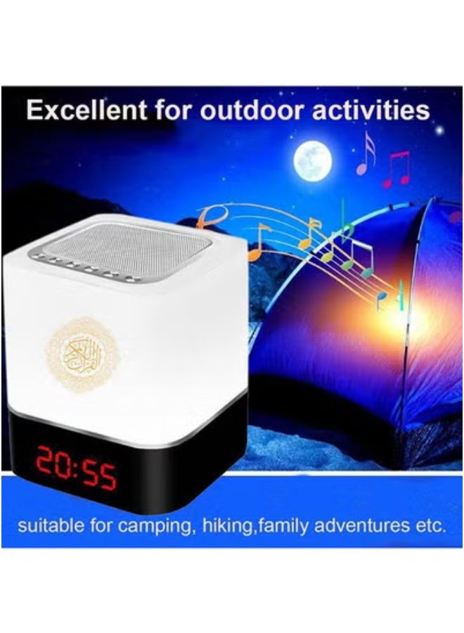 تايجر Wireless Quran Bluetooth Speaker with LED Touch Lamp & Remote – White Rechargeable Islamic Speaker with Full Quran Audio, Duas, and Nasheeds – Color-Changing Night Light – Portable, Easy-to-Use Muslim Gift for Home, Travel & Ramadan Decor  - Image 4