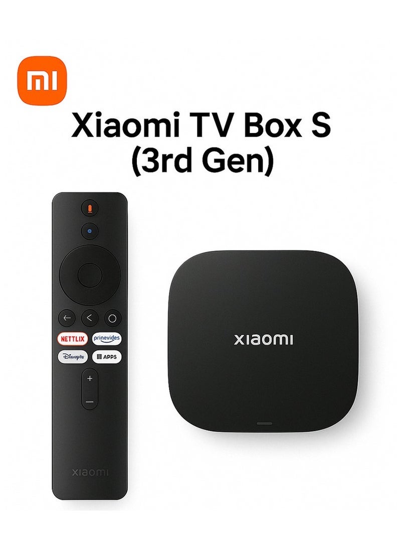 Mi Home Xiaomi Mi Box S (3rd Gen) 4K Ultra HD Streaming Media Player – Smart TV Box with Google Assistant, Chromecast Built-in, Android TV OS, Voice Remote Control – Supports Netflix, YouTube, Prime Video & More – Easy Setup & Smooth Performance – Black - Image 1