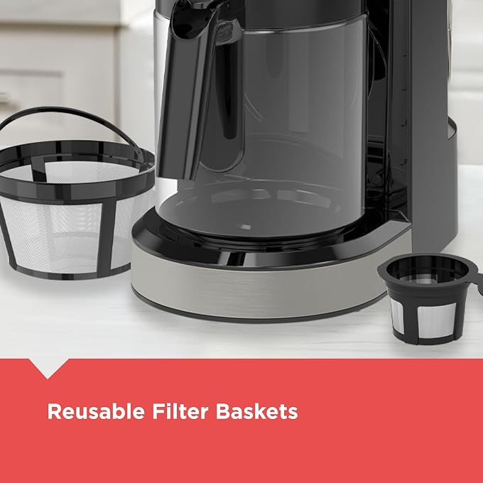 BLACK&DECKER Single-Serve & Carafe Coffee Maker | Brews single cups or carafes with reusable filters, keep-warm plate and multiple serving sizes. - Image 3