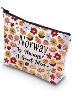 WCGXKO WCGXKO Norwegian Gift Norway Flag Norway Flag Zipper Pouch Cosmetic Bag for Norwegian Women (norway) 