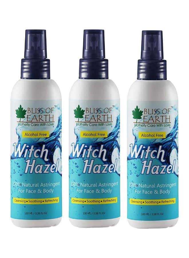 بليس اوف ايرث Bliss of Earth 3x100ML تونر طبيعي قابض للبندق النقي رائع لحب الشباب والطفح الجلدي - Image 1