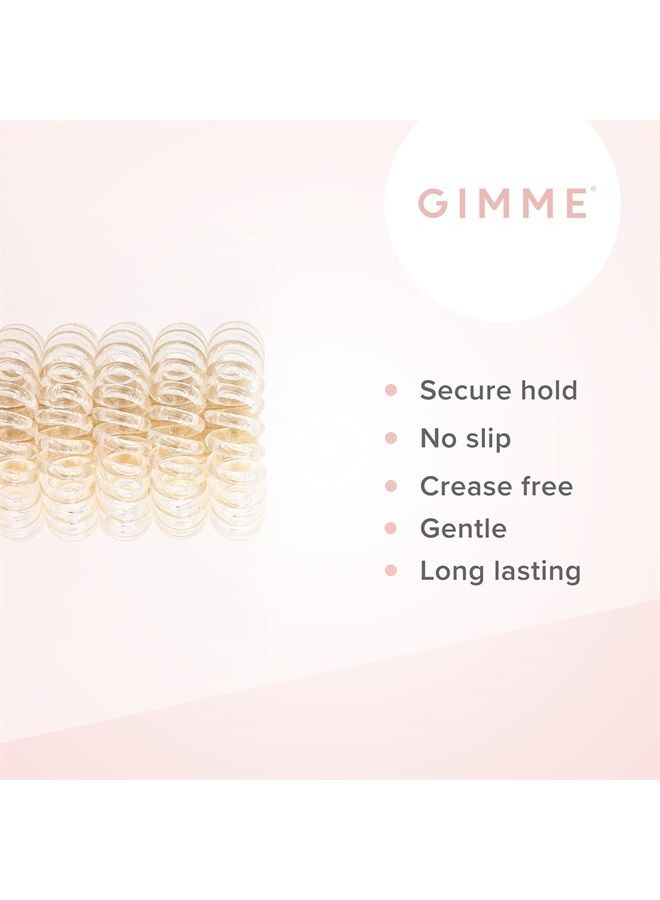 Gimme Beauty - Spiral Bands - Transparent Hair Accessories for All Hair Colors - No Crease Coil Hair Ties - Strong Grip Without Pulling or Snagging - Clear, No Crease Phone Cord Hair Bands (10 Count) - Image 1