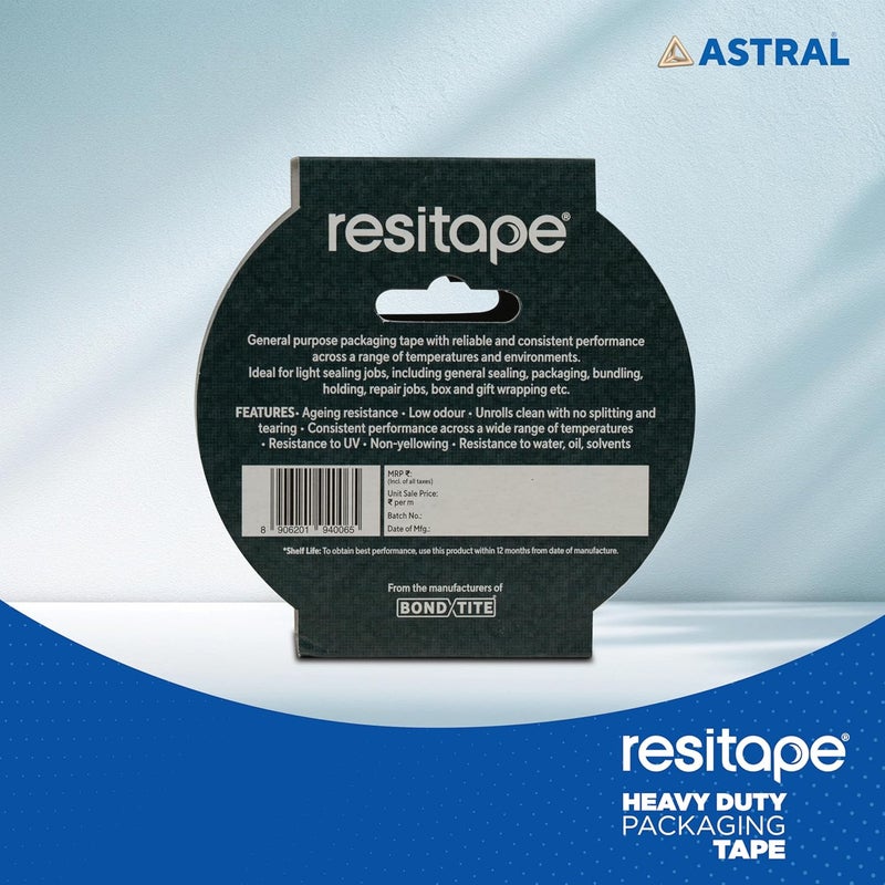 Resitape Astral BOPP Brown Tape I High Strength Packaging tape I Excellent Grip & Adhesion I High Strength & Durability I Premium Quality for Heavy Loads, DIY I 50 mtr. X 48 mm X 0.048 mm - Image 3