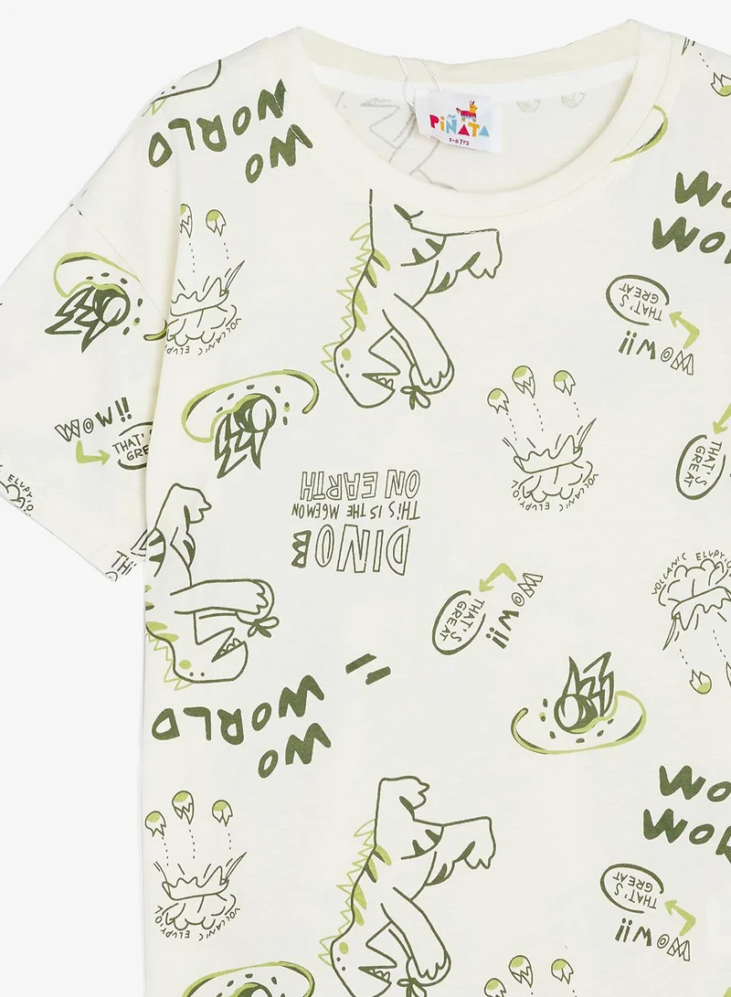 Pinata  Cute Dinasours Print Tshirt for Men | Best Price UAE