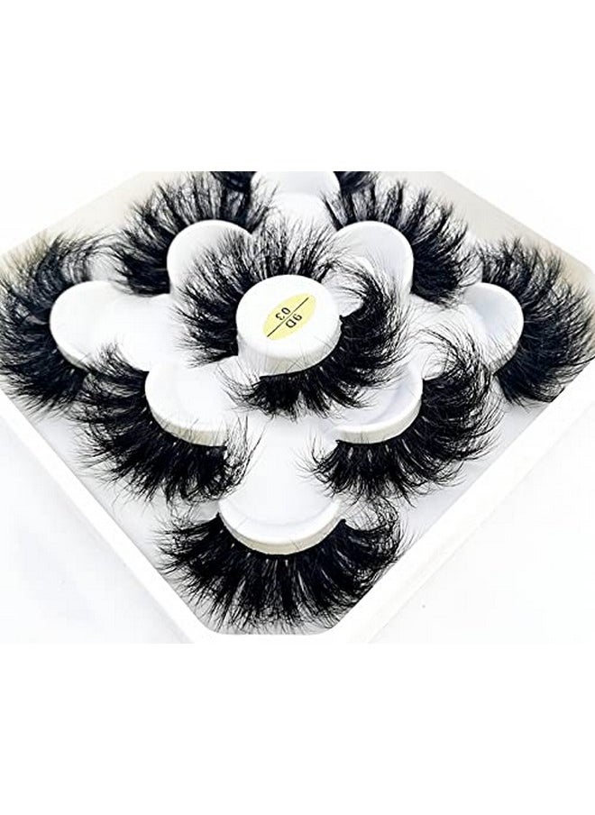 HBZGTLAD - New 5 Pairs 25 Mm 3D Mink Lashes Bulk Faux With Custom Natural Mink Lashes Pack Short Wholesales False Eyelashes (9D 03) - Image 1