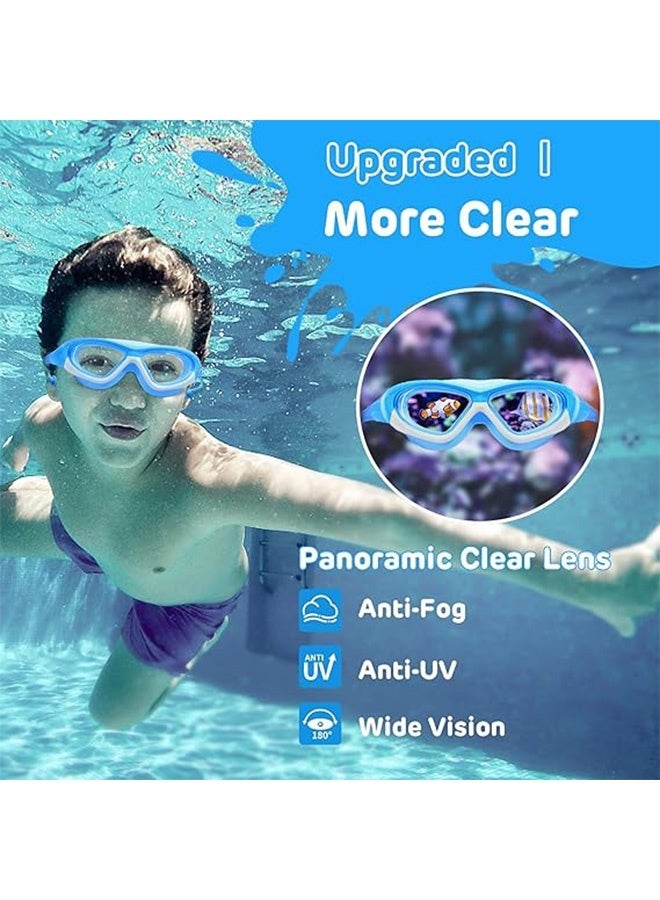 Kids Swimming Goggles Soft Silicone Frame with Modern Contour Design UV Protection Anti-Fog Seal Pool Beach Swim Lessons Ages 3–14 - Image 3