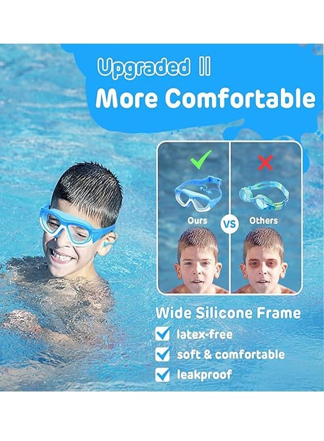 Kids Swimming Goggles Soft Silicone Frame with Modern Contour Design UV Protection Anti-Fog Seal Pool Beach Swim Lessons Ages 3–14 - Image 4