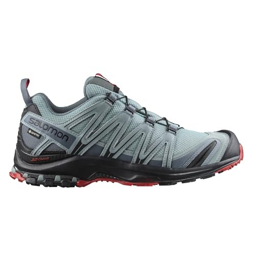 Salomon Men’s XA PRO 3D Gore-Tex Waterproof Trail Running Shoes - Lead/Black/Barbados Cherry - 12 - Image 3