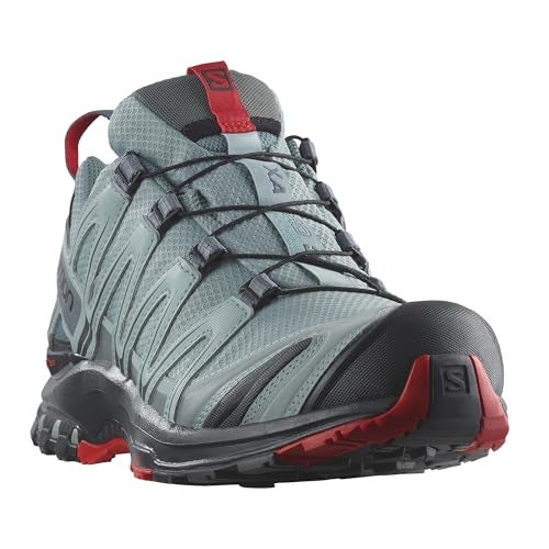 Salomon Men’s XA PRO 3D Gore-Tex Waterproof Trail Running Shoes - Lead/Black/Barbados Cherry - 12 - Image 4