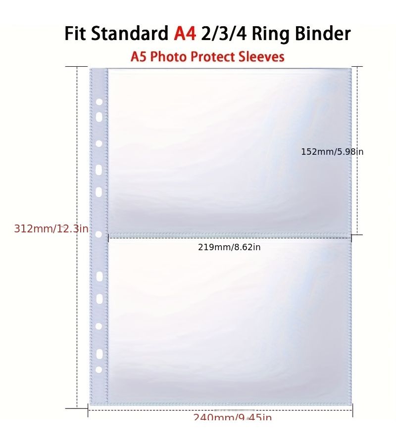 40 Packs Top Loading Archival Photo Sleeves for 2 3 4 Ring Binders Double Sided Non Glare Protectors - Image 2