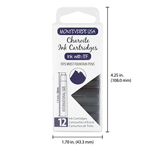 Monteverde USA International Standard Ink Cartridges - Charoite - Unique and Captivating Writing Ink, Compatible with Most Fountain Pens, 12-Pack Box - Image 5