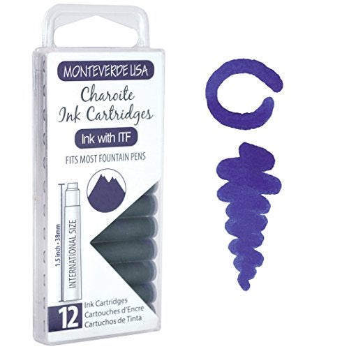 Monteverde USA International Standard Ink Cartridges - Charoite - Unique and Captivating Writing Ink, Compatible with Most Fountain Pens, 12-Pack Box - Image 4