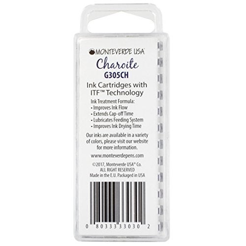 Monteverde USA International Standard Ink Cartridges - Charoite - Unique and Captivating Writing Ink, Compatible with Most Fountain Pens, 12-Pack Box - Image 2