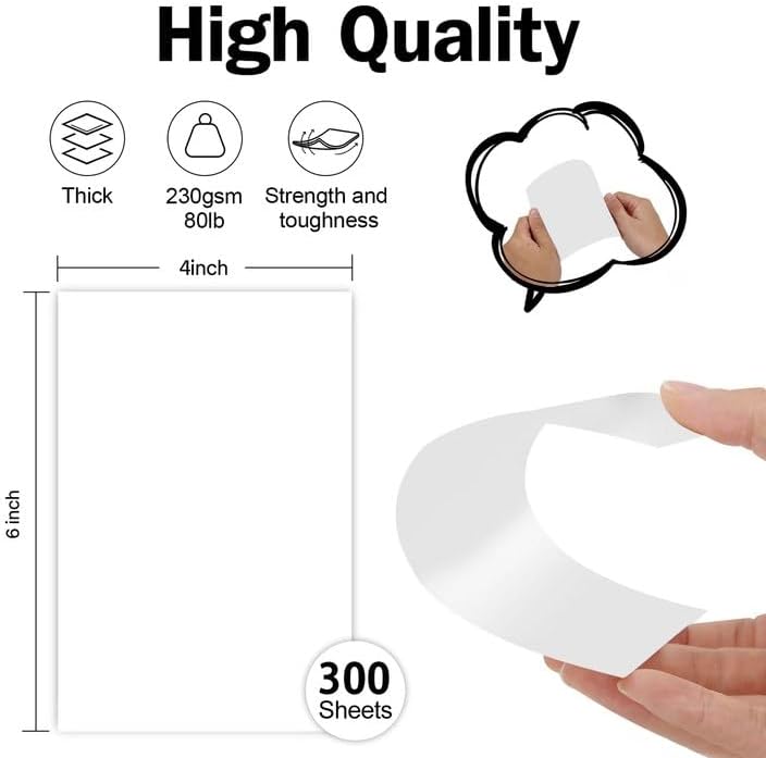 Goefun 300 Pack White Blank Index Cards 4x6 Thick Paper, Goefun 80lb Heavyweight CardStock Unlined Notecards for Postcards, Photo Paper, Recipe Cards - Image 2