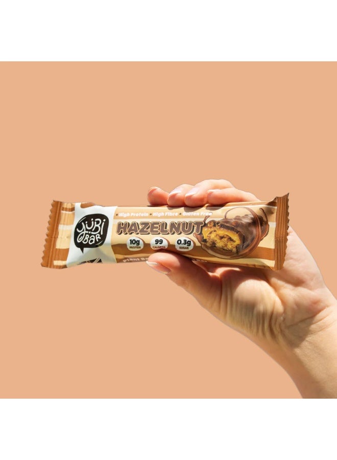 Yubi Bar Vegan Hazelnut Protein Bars – 12 x 35 g (Total 420 g) – 99 Calories, High Protein & Fibre, Low Sugar, Gluten & Dairy-Free Snack, Made in UK - Image 2