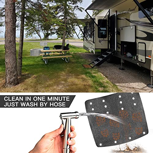 OKBA RV Step Covers,Camper Step Covers for 22 Inch RV Camper 8-10" Deep Radius Stairs Only - 3 Pack Gray Stair Rug Carpets - Image 4