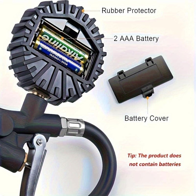 Heavy Duty Digital Tire Pressure Gauge Inflator with Air Chuck 250 PSI EU US JP Connectors - Image 5