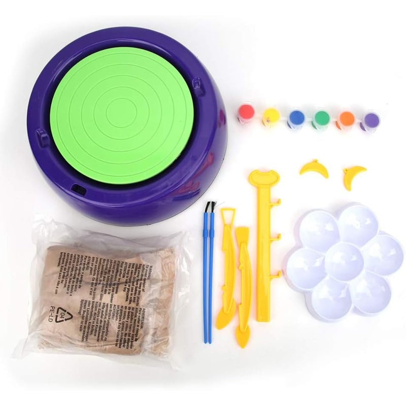 ZAMZIN Kids Electric Pottery Wheel Kit, Complete DIY Clay Craft Studio with Air-Dry Clay, Tools, and Mini Pottery Machine, Educational Art Toy for Children, for Ages 5+, Home - Image 4