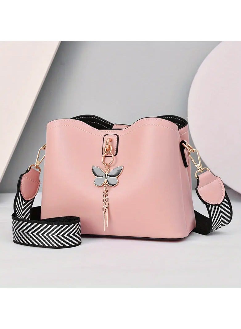 DubaiGallery Trendy Butterfly Bucket Bag, Lightweight Solid Color Shoulder Bag, Perfect Crossbody Bag Fro Everyday Use - Image 2