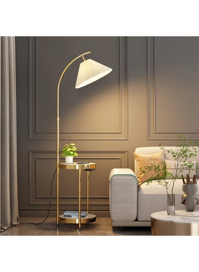 Sharpdo Arc Floor Lamp with Side Table, 3-Color Dimmable LED (3000K-6000K) 12W Standing Lamp with Storage Shelf for Living Room Bedroom - Image 3