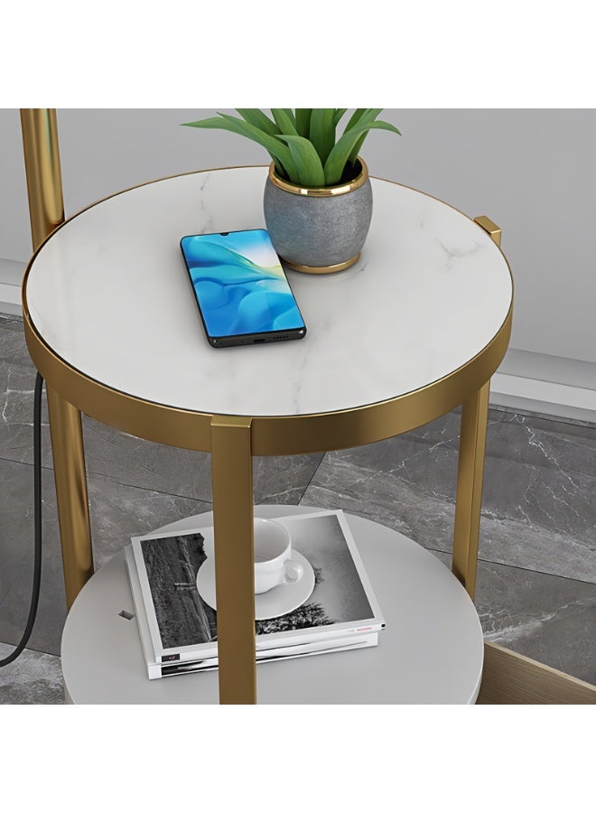 Sharpdo Arc Floor Lamp with Side Table, 3-Color Dimmable LED (3000K-6000K) 12W Standing Lamp with Storage Shelf for Living Room Bedroom - Image 5