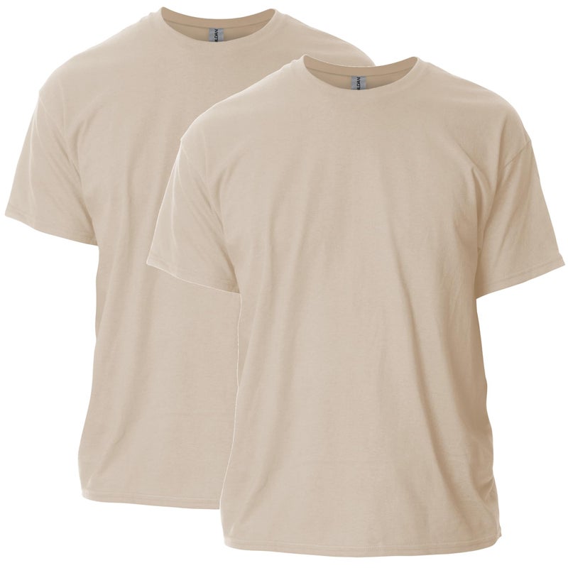 Gildan Adult Ultra Cotton T-Shirt, Style G2000, Multipack, Sand (2-Pack), Medium - Image 1