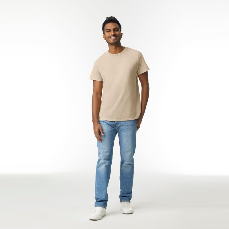 Gildan Adult Ultra Cotton T-Shirt, Style G2000, Multipack, Sand (2-Pack), Medium - Image 3