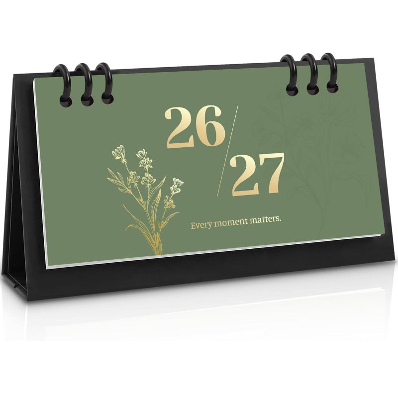 Zuozee Small Desk Calendar 2024-2025, 6.8" x 3.7", Mini Desktop Calendar - Runs From July 2024 Until Dec. 2025, 18 Months Standing Flip Calendar for School, Home and Office Supplies - Image 1