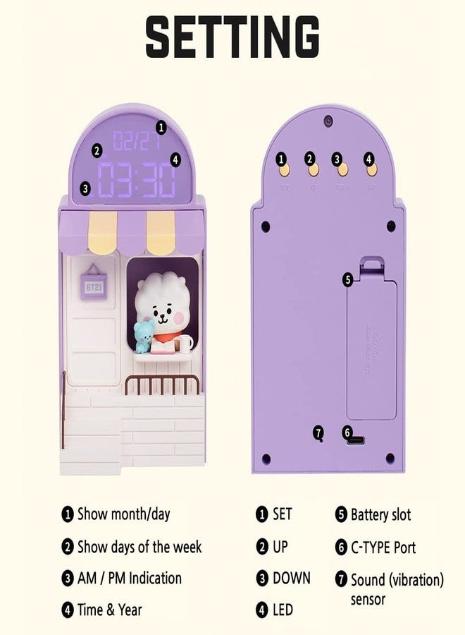 بي تي21 ساعة مكتب رقمية LED من BT21 Cafe (MANG) - Image 3