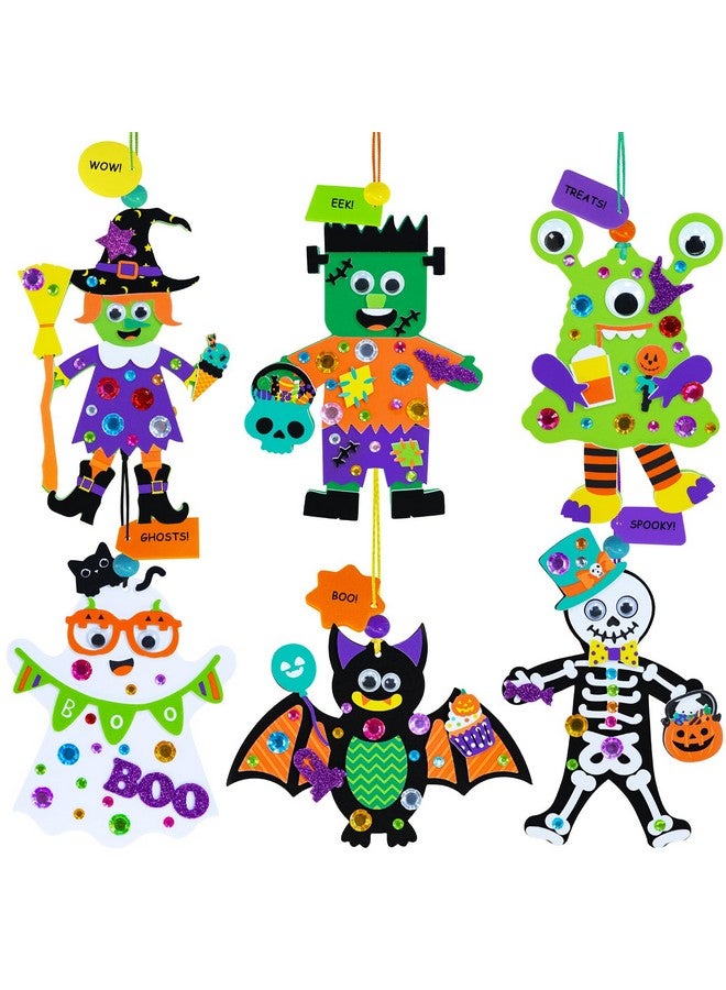 وينلين 24 مجموعة من أدوات الحرف اليدوية الخاصة بعيد الهالوين، حرف يدوية فردية لفصل الخريف، خفاش، شبح، وحش، ساحرة، هيكل عظمي، زينة فرانكشتاين المصنوعة من الرغوة، فنون وحرف يدوية لعيد الهالوين للأطفال، أنشطة الفصل الدراسي في العطلات، هدايا الحفلات - Image 2