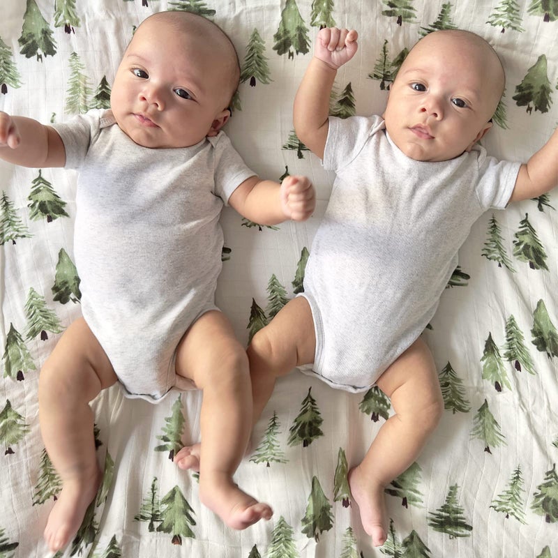 LifeTree Muslin Swaddle Blankets, Woodland Baby Swaddling Wrap Nursery Receiving Blanket for Boys & Girls Unisex, Soft 70% Viscose from Bamboo and 30% Cotton, Large 47 x 47 inches - Image 4