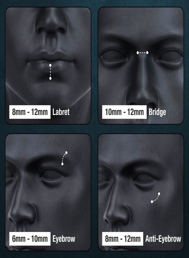 Bling Piercing 16g Curved Barbell Internally Threaded Vertical Labret Balls Gauge Internal Thread Jewelry 8mm 5/16 - Image 5