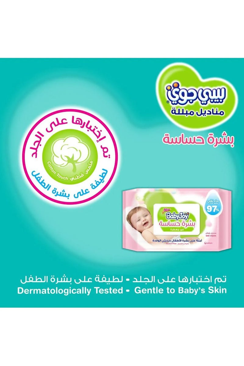 Baby Joy Sensitive Skin Wet Wipes, Unscented, 48 Wipes - 6pcs - Image 4