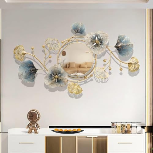 FUNTEREST Metal Decorative HD Clear Image Wall Mount Round Wall Mirror Wall Mount for Hanging on Wall for Bedroom, Home Decor, wash Basin, Vanity Bathroom (Mo -1) - Image 3