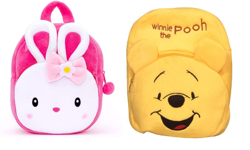 blue tree Kids School Bag Soft Plush Backpack Cartoon Bags Mini Travel Bag for for Girls Boys Toddler Baby Konggi Rabbit & pooh - Image 5
