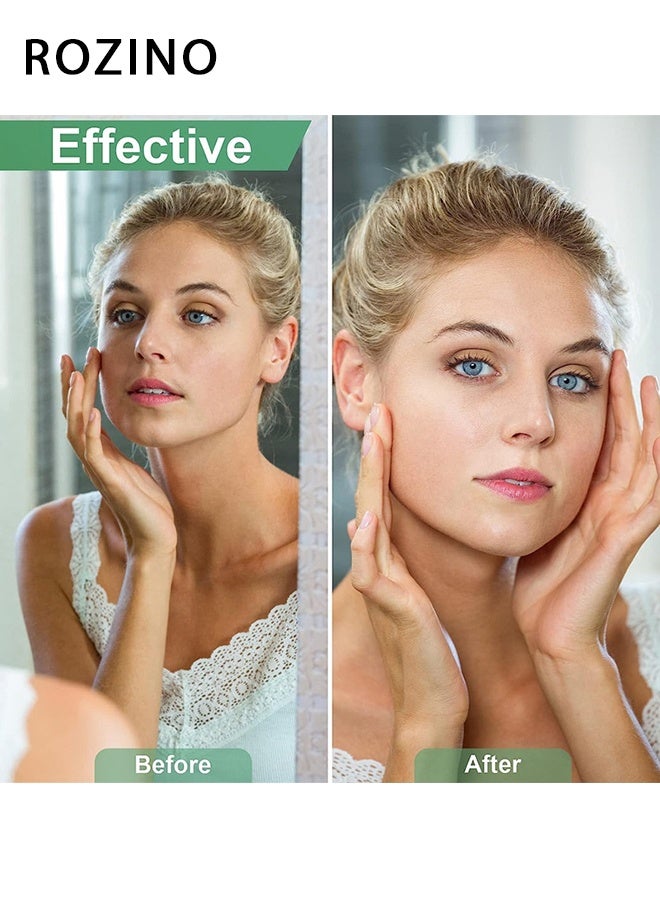 روزينو 30 قطعة (4.5 * 9 سم) شرائط شمع سريعة وفعالة لإزالة الشعر للوجه والحواجب الخدود العليا لإزالة الشعر طقم إزالة الشعر سريع غير مؤلم مناسب لجميع أنواع البشرة - Image 5