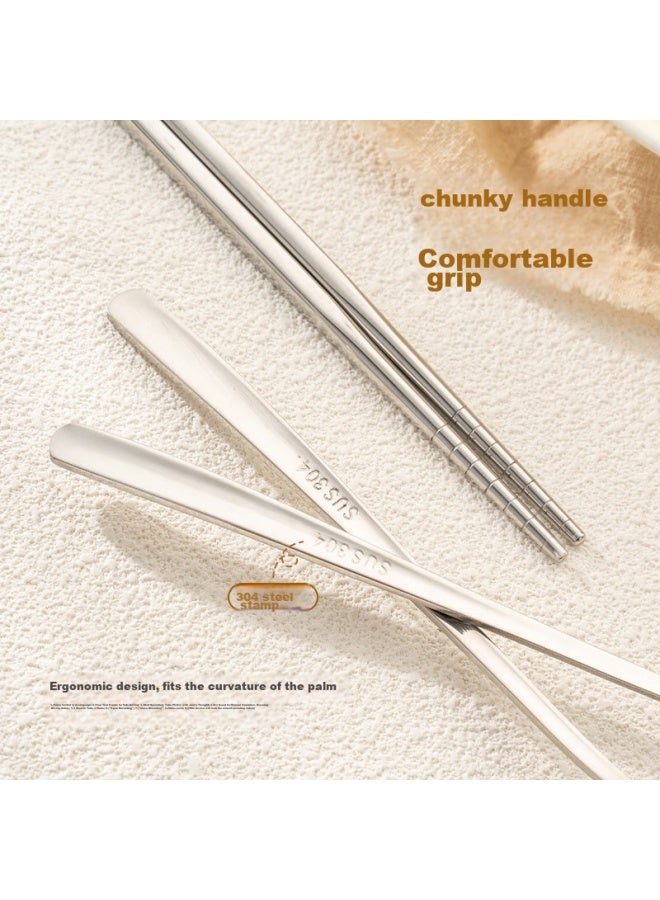CAIZHI Caizhi (caizhi) 304 Stainless Steel Spoon, Chopsticks, Fork, Portable Cutlery Set For Single Person, Student Travel Four-piece Set Cz6967 - Image 5