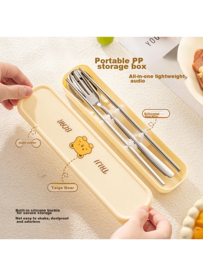 CAIZHI Caizhi (caizhi) 304 Stainless Steel Spoon, Chopsticks, Fork, Portable Cutlery Set For Single Person, Student Travel Four-piece Set Cz6967 - Image 2