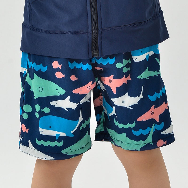 Children''s Beach Pants Cartoon Pattern Five-point Loose Casual Shorts Men''s and Women''s Big Kids Holiday Travel Boxer Swim Trunks - Image 4