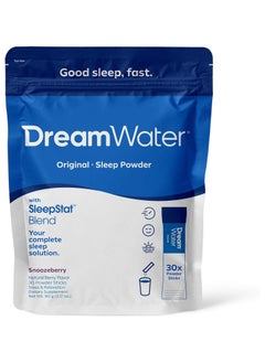 Dream Water Sleep Aid Powder Melatonin 5mg GABA 5 HTP Natural Flavors Helps You to Fall Asleep Fast, and Wake Refreshed Snoozeberry 30 Count  - Image 1