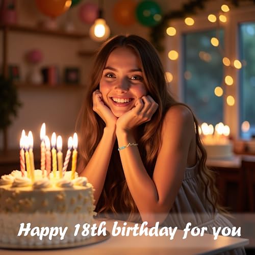 Sereney 18th Birthday Gifts for Girls as Handmade Wave Bracelet 18th Birthday Decorations for Girls, 18 Year Old Girl Birthday Gifts Ideas as Gifts for 18 Year Old Girl Daughter Granddaughter Niece - Image 2
