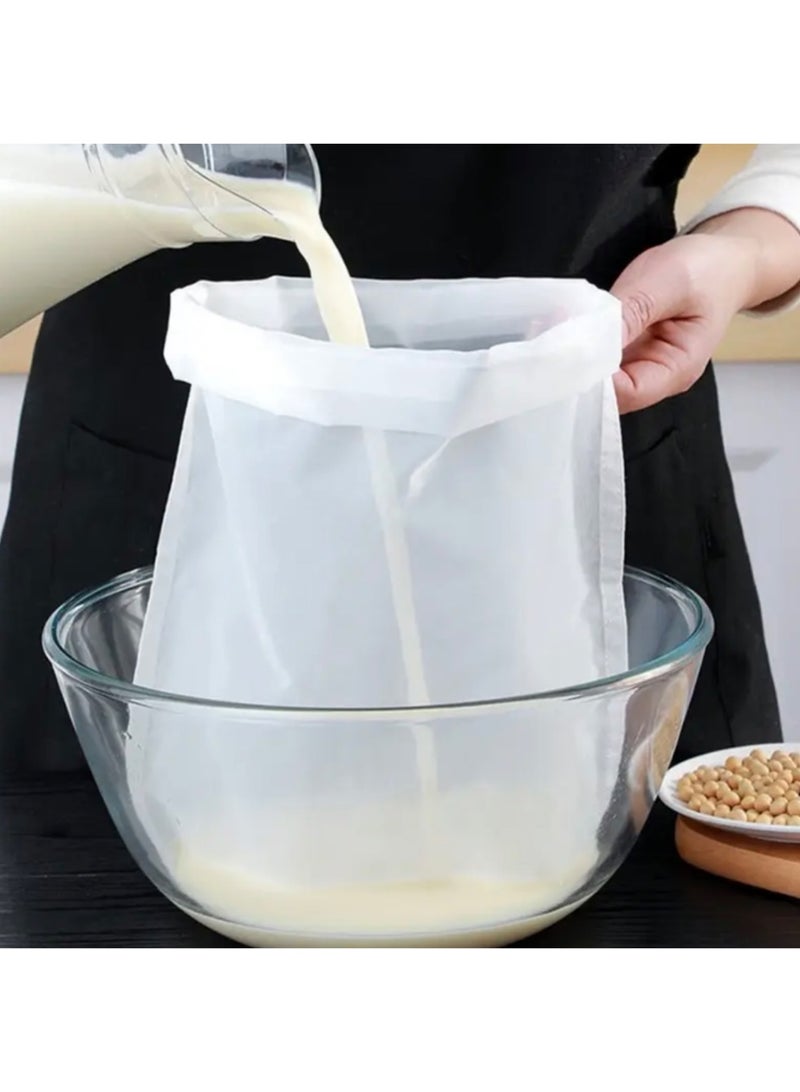 CleanWave - The Pure Effect 3-Pack Reusable Nylon Mesh Filter Bags – Heavy-Duty Ultra-Fine Strainers with Drawstring for Coffee, Tea, Nut Milk, cheese, Juice & More – Durable, Easy to Clean & Eco-Friendly - Image 1