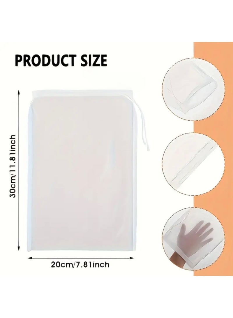 CleanWave - The Pure Effect 3-Pack Reusable Nylon Mesh Filter Bags – Heavy-Duty Ultra-Fine Strainers with Drawstring for Coffee, Tea, Nut Milk, cheese, Juice & More – Durable, Easy to Clean & Eco-Friendly - Image 2
