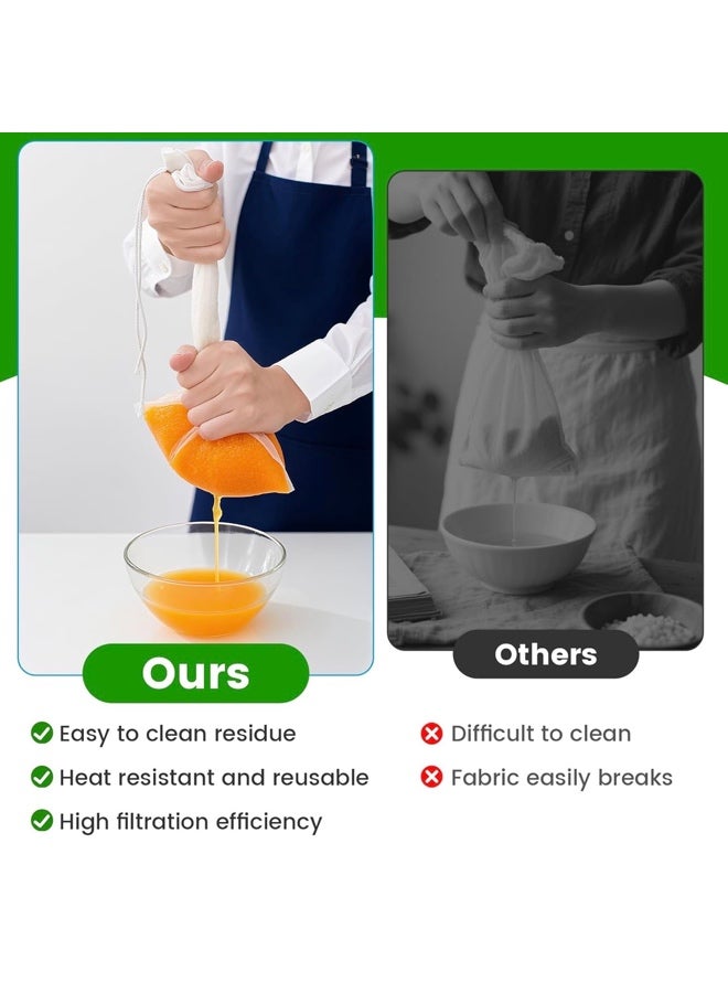 CleanWave - The Pure Effect 3-Pack Reusable Nylon Mesh Filter Bags – Heavy-Duty Ultra-Fine Strainers with Drawstring for Coffee, Tea, Nut Milk, cheese, Juice & More – Durable, Easy to Clean & Eco-Friendly - Image 5