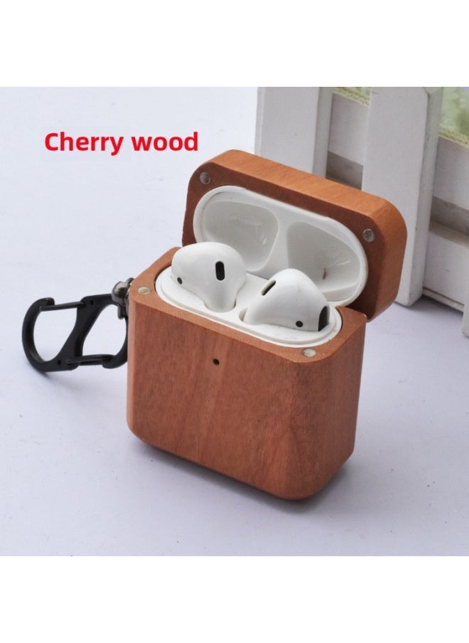 Generic - Suitable For AirPods 1/2 Generation Bluetooth Bamboo Headphone Case For ApplePro3 Generation Wooden Protective Case Bamboo Fungus Machine Box-Color:Rosewood (OPP Packaging With Hook)-Model:airpods 1/2 Generation - Image 1