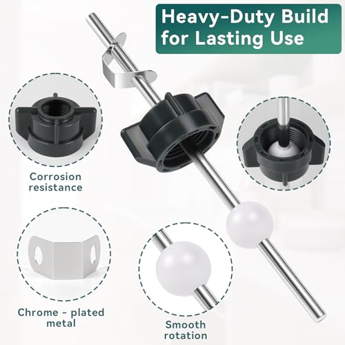 AUGHOA Lavatory Pop Up Center Piece Assembly, Ball Pop Up Stopper Lever Compatible with Pfister, Delta, 18MM Ball, 2Pcs Sink Pivot Rod Replacement Parts - Image 5