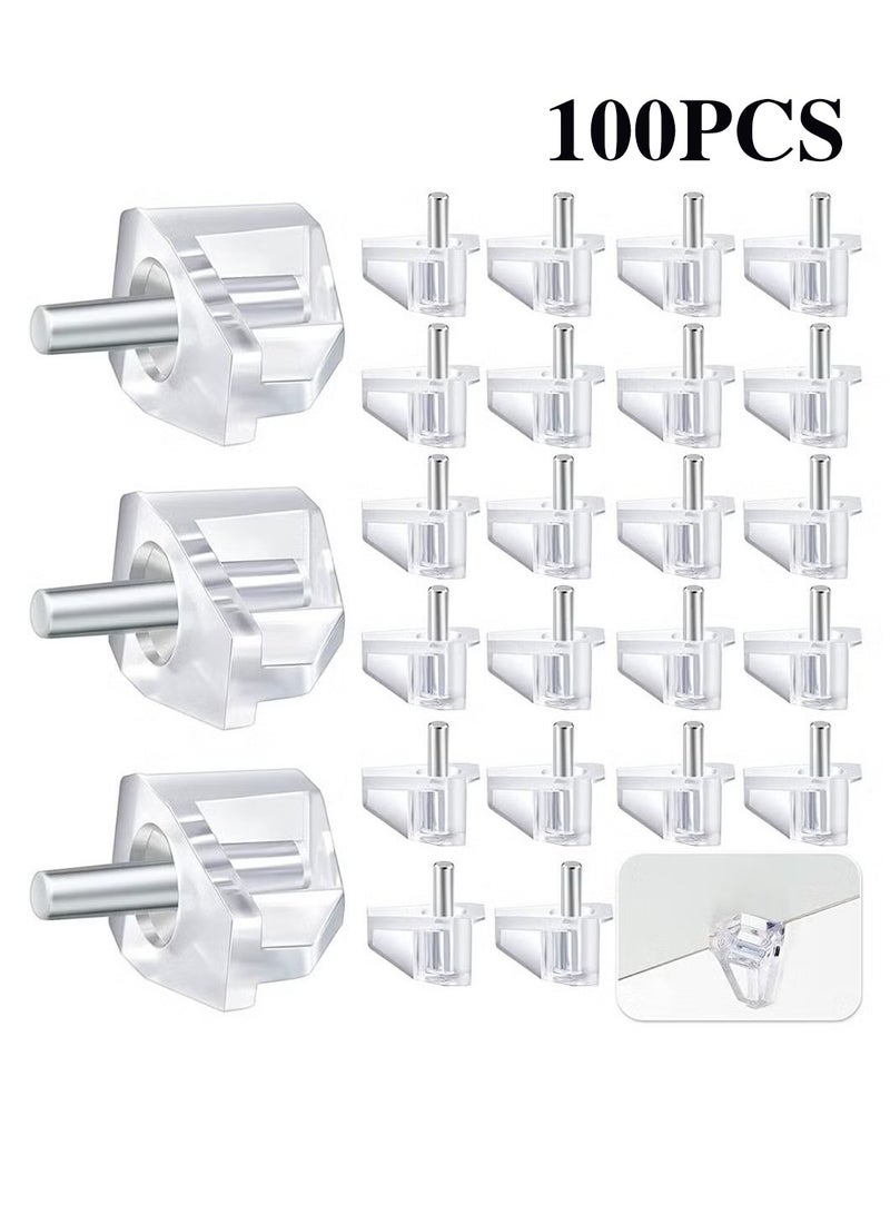 Unewshi 100 Pieces Supporting Rivet 3 Millimeters Or 1/8 Inch Shelf Support Peg Clear Plastic Support Small Cabinet Shelf Pins Replacement Peg Cabinet Shelf Supports Pins Shelf Holder Pins - Image 1